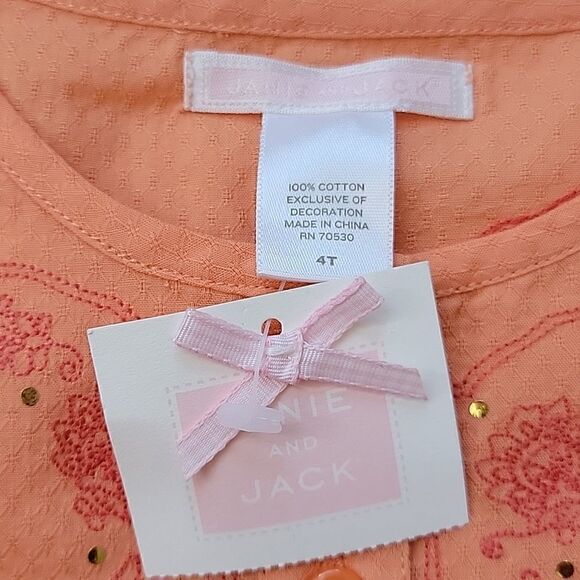 JANIE AND JACK ORANGE TUNIC-STYLE BOHO TOP, SIZE 4 - NEW! - Picture 5 of 9